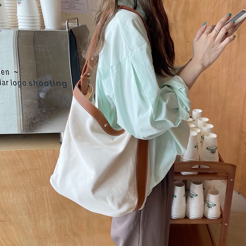 Túi Xách Mua Sắm Cỡ Lớn Thiết Kế Đơn Giản Thời Trang Xu Hướng Nhật Hàn Cho Nữ