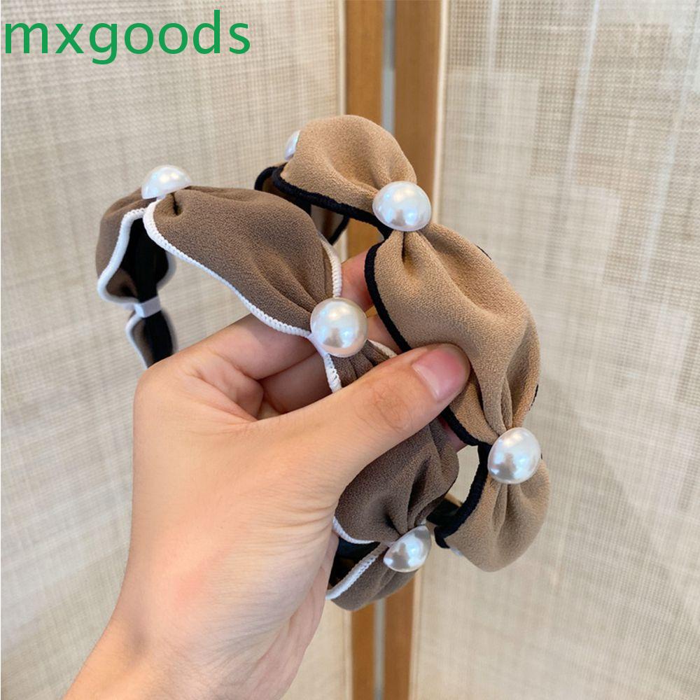 Băng đô vải đính ngọc trai nhân tạo sang trọng thời trang cho nữ