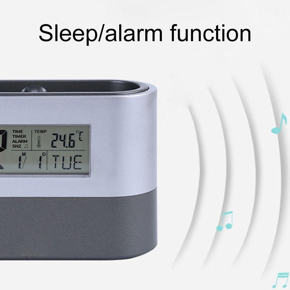 YANN1 Đồng Hồ Báo Thức Kèm Giá Đỡ Bút Và Lịch Để Bàn Tiện Dụng