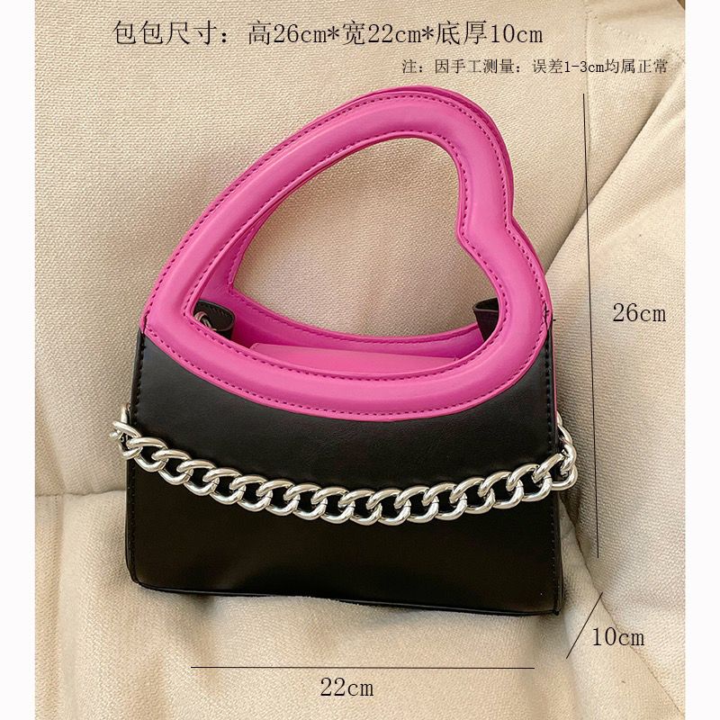 Túi Xách Đeo Vai Hình Vuông Cỡ Nhỏ Phối Dây Đeo Sợi Xích Màu Tương Phản Thời Trang Mới 2022 # 8YFU