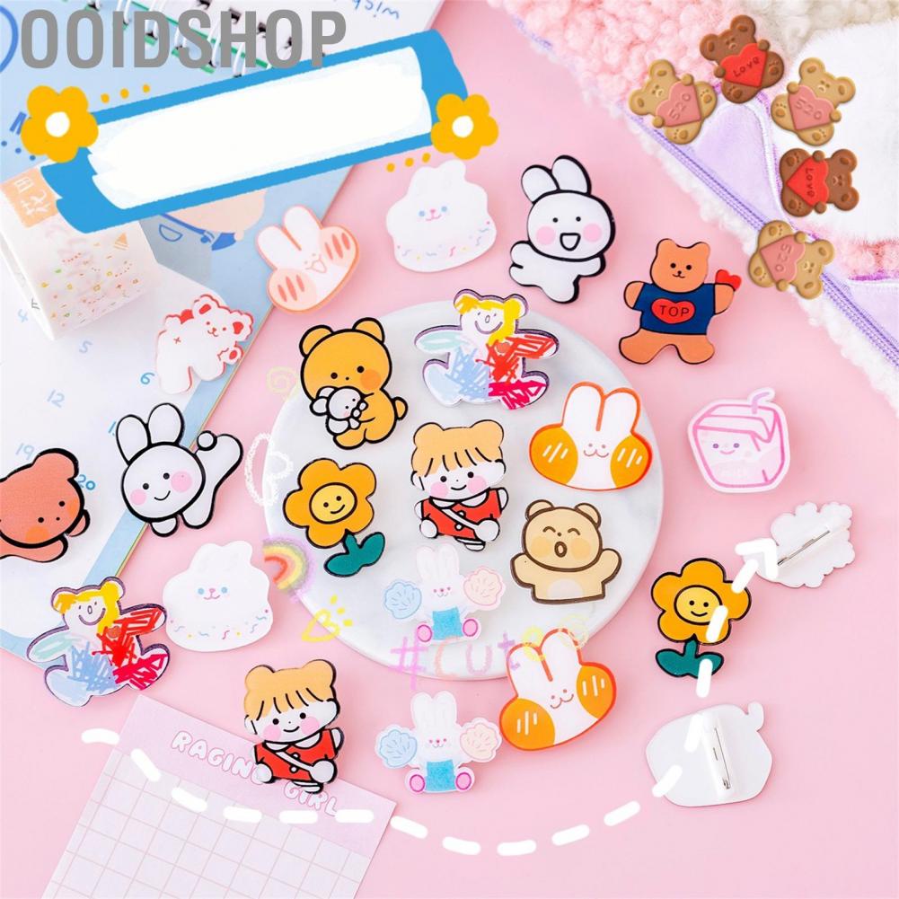 Ooidshop Cute Pins Exquisite Fashion Cartoon Acrylic Girl Brooch Clothes Bag Pendant Badge Pin Decoration