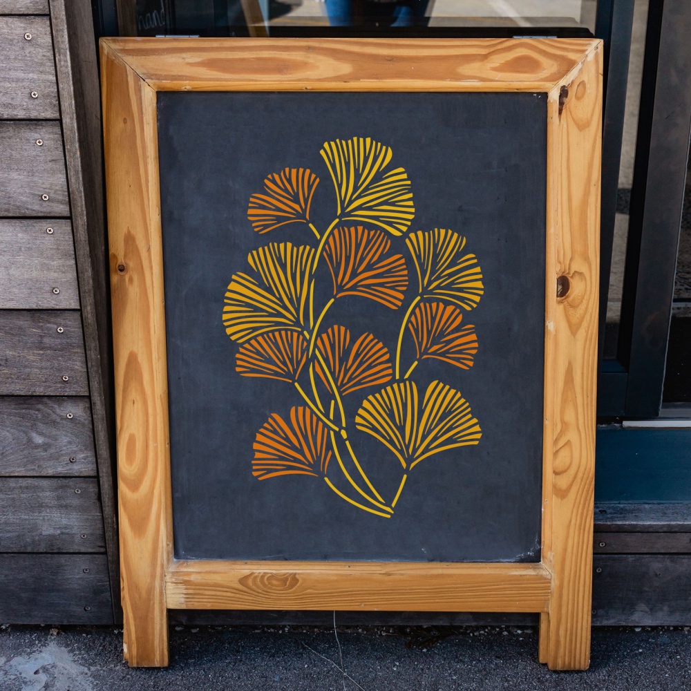 1 Khuôn Vẽ Hình Lá Ginkgo Bằng Nhựa Kích Thước 29.7x21cm Có Thể Tái Sử Dụng