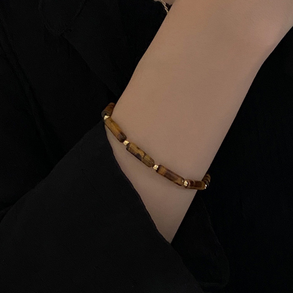 Vòng Tay Đá Nâu Tự Nhiên Đơn Giản Phong Cách Trung Hoa Dành Cho Nam Nữ