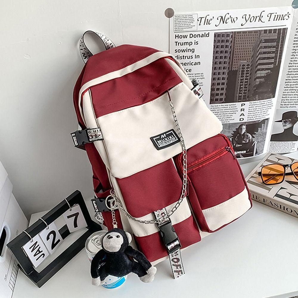 Mocho Ba Lô Nylon Đựng Máy Tính Xách Tay / Đeo Vai Kích Thước Lớn Nhiều Túi Phong Cách Hàn Quốc Cho Thanh Thiếu Niên