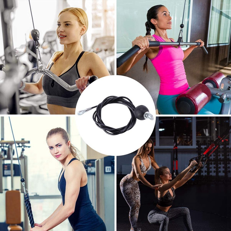 Set 2 Ròng Rọc Dây Thép 3.0M &amp; 1.8M Chuyên Dụng Cho Máy Tập Gym Tại Nhà