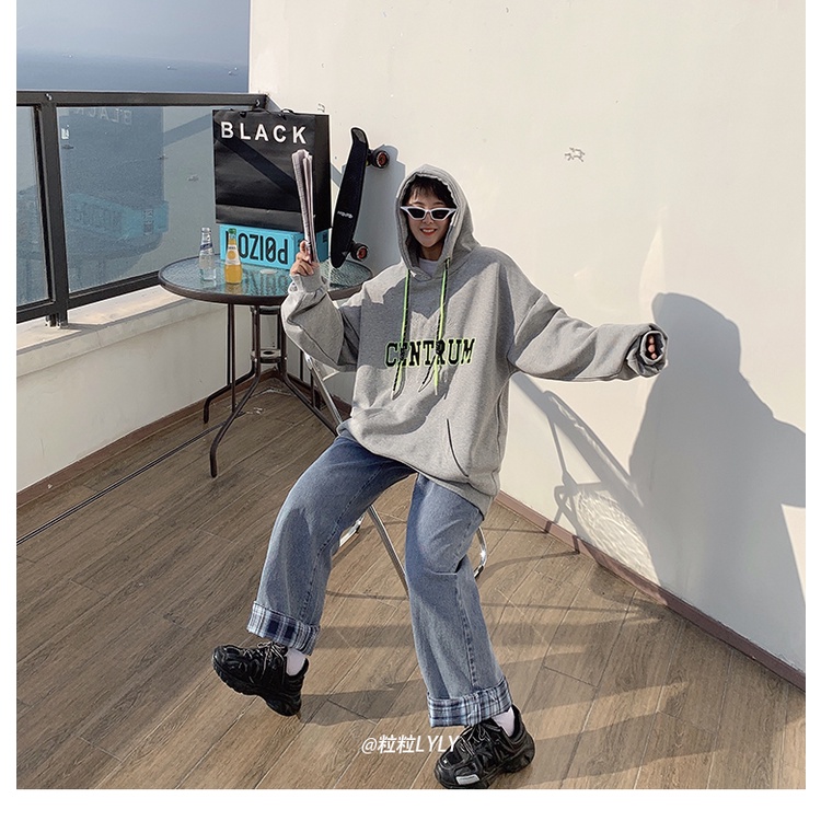 Hàng Có Sẵn Áo Hoodie Unisex Oversize Phong Cách Hàn Quốc