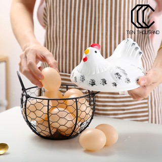 [TT]☼Egg Storage Basket Chicken Shape Decoration Iron Anti-slip Egg Storage Container for Kitchen
