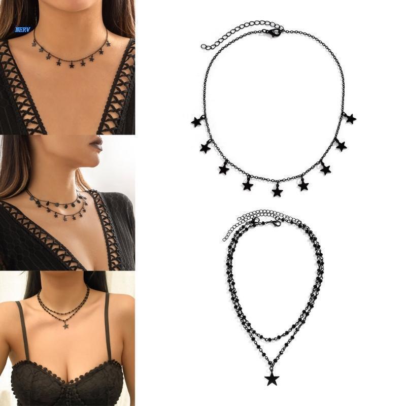 Nerv Vòng cổ Chuỗi Hạt Đơn / Đôi Hình Ngôi Sao Năm Cánh Đơn Giản Khí Chất Cho Học Sinh