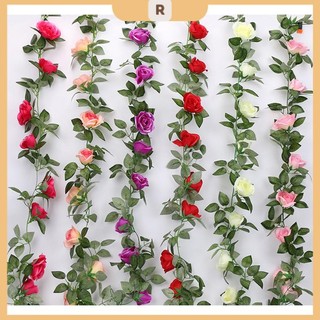 Dây hoa hồng giả 16 đầu bông treo tường trang trí