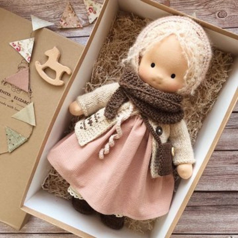 Búp Bê Nhồi Bông Mềm Mại Waldorfs Tóc Xoăn Đáng Yêu Dành Cho Bé Gái Mới