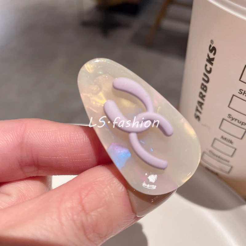 Kẹp Tóc Acrylic Màu Tím In Chữ Phong Cách Hàn Quốc Dễ Thương Dành Cho Nữ