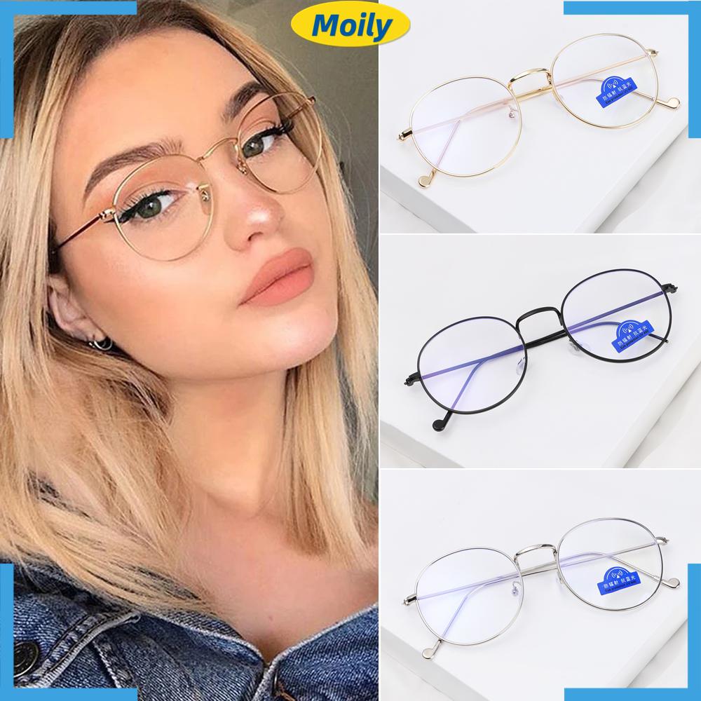 Mắt Kính Gọng Tròn Bằng Kim Loại Siêu Nhẹ Phong Cách Cổ Điển Thời Trang Cho Nam Nữ