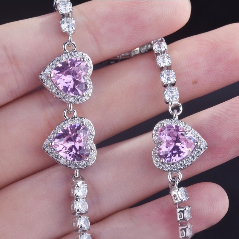 Vòng cổ Mặt Trái Tim Đính Đá Zircon Lấp Lánh Cho Nữ