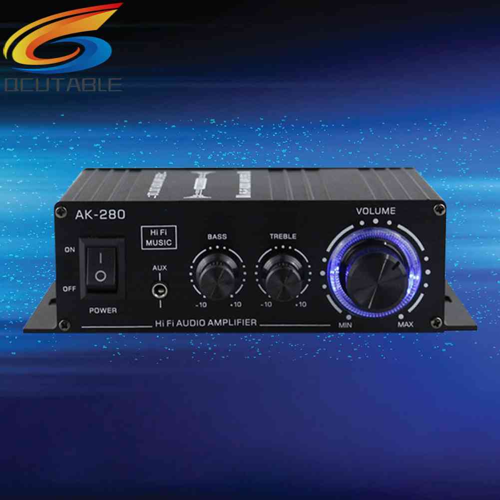 AK-280 Mini Digital Power Amplifier 40W+40W 12V Speaker 2 Channel Home Theater