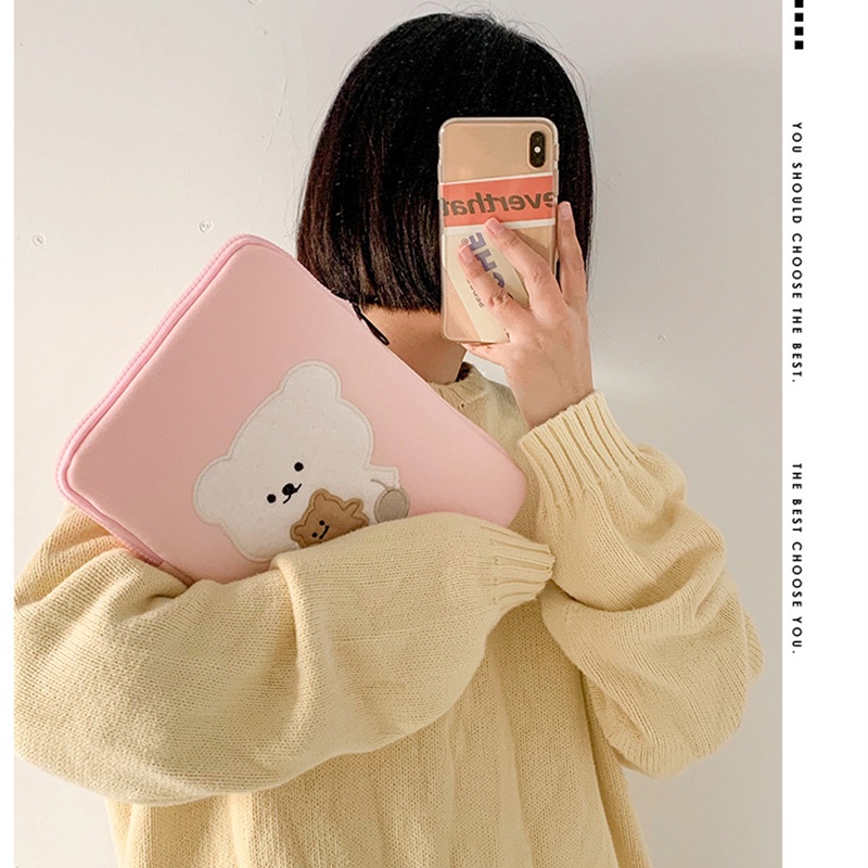 Ốp Máy Tính Bảng Họa Tiết Gấu koala Thêu Phong Cách Hàn Quốc Dễ Thương