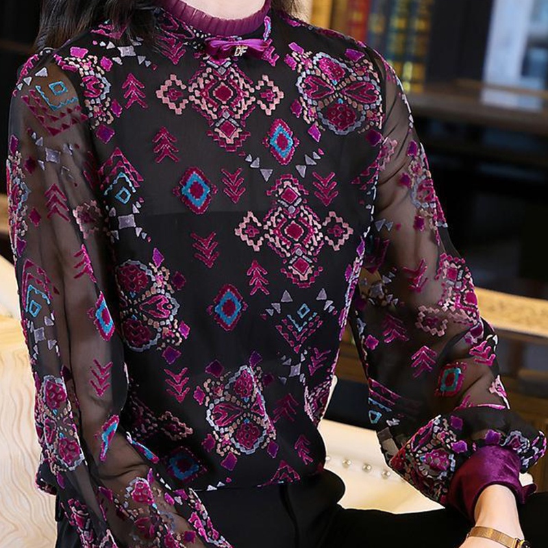 IELGY Áo Tay Dài In Họa Tiết plus size Thời Trang Cho Nữ