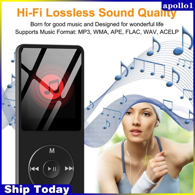 Máy Nghe Nhạc Mp3 Kết Nối Bluetooth Không Thấm Nước Siêu Mỏng Kiêm Đài Fm / Máy Ghi Âm Mp3 Cho Học Sinh