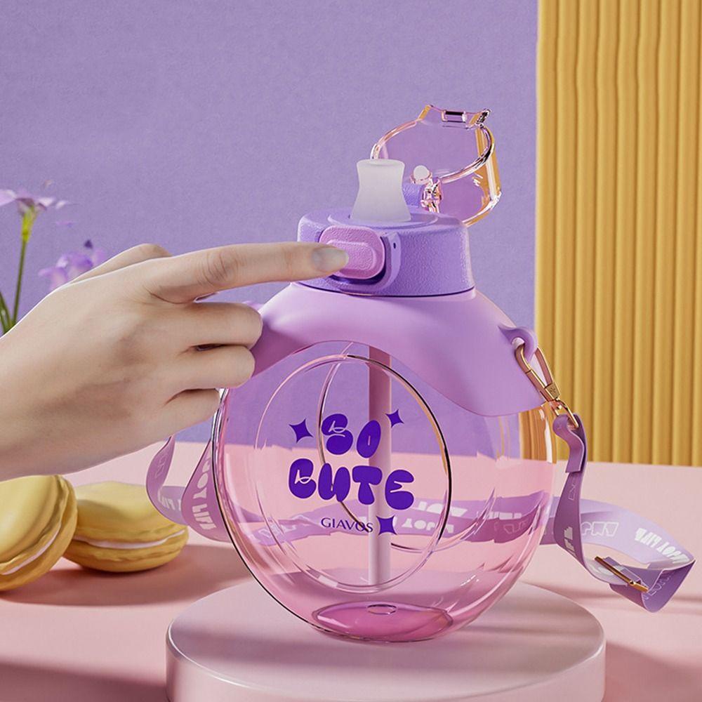 Bình Nước Hình Chú Vịt Dễ Thương Có Dây Đeo Vai Tiện Dụng Cho Bé