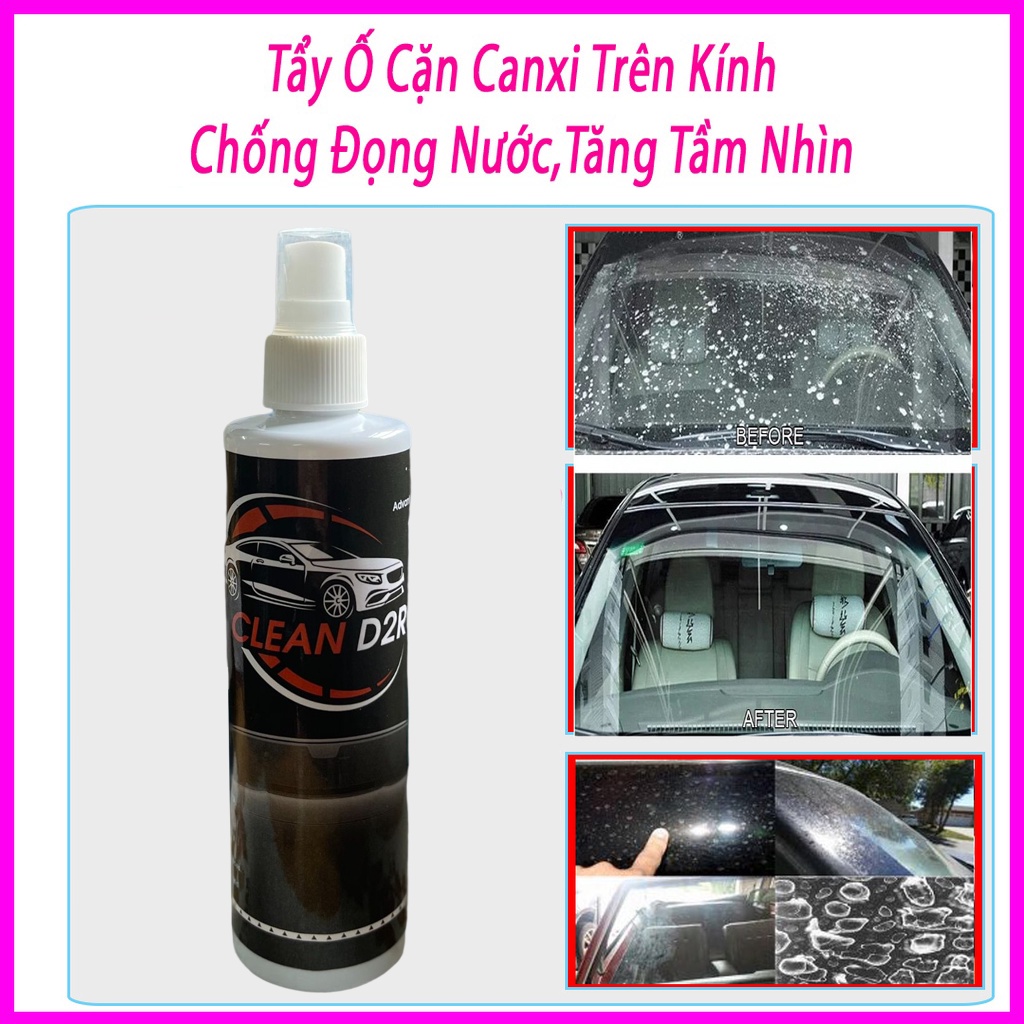 Dung dịch Tẩy Ố Kính Lái, Bề Mặt Sơn - Tẩy Cặn Canxi Kính Ô tô - Làm Sạch Kính Xe Bị Ố Mốc, Mờ Đục - Giúp Tăng Tầm Nhìn