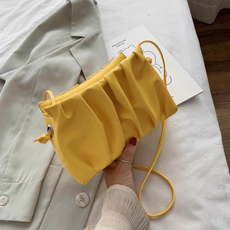 Túi Đeo Vai Nhỏ Xếp Ly Phối Dây Xích Thời Trang Xu Hướng Mới Cho Nữ Dễ Phối Đồ