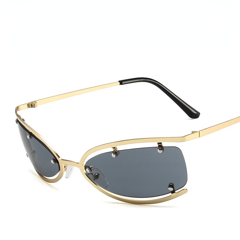 Kính Mát Gọng Vuông Kim Loại Thời Trang Cho Nam Nữ