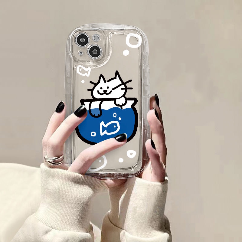 ✅Ốp Điện Thoại Mềm Trong Suốt Họa Tiết Chú Mèo / Cá Dễ Thương Cho iPhone 14promax 13 / 11 12 7 / 8plus OC81