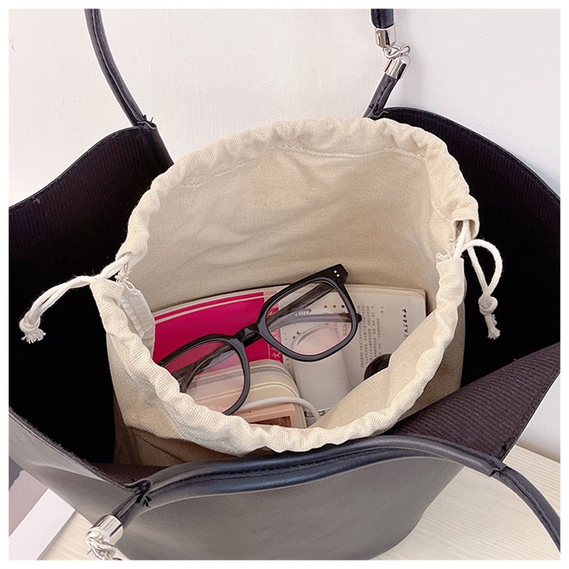 AlphaZ Túi Tote Đeo Vai Bằng Da Cỡ Lớn Phong Cách Niche Mới Đơn Giản Dễ Phối Đồ Cho Học Sinh Nữ