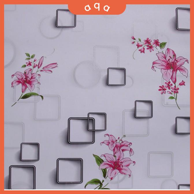 Decal giấy dán tường ô vuông hoa.aqa