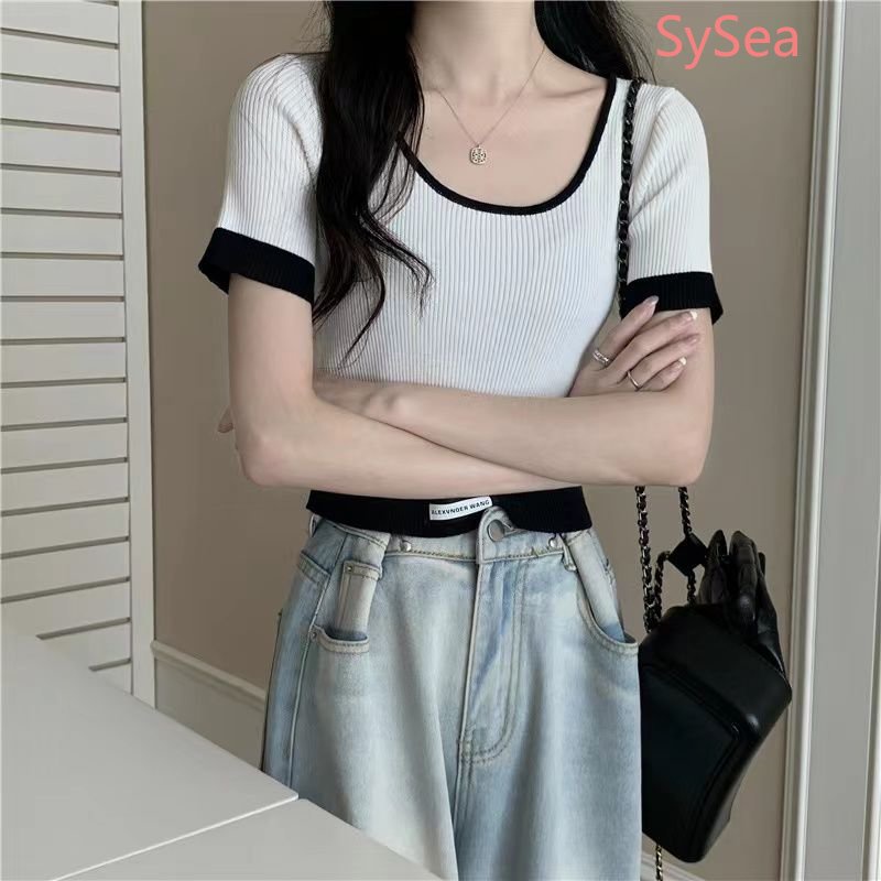 Áo Dệt Kim Dáng Rộng Kẻ Sọc Kiểu Retro Thời Trang Mùa Hè Cho Nữ