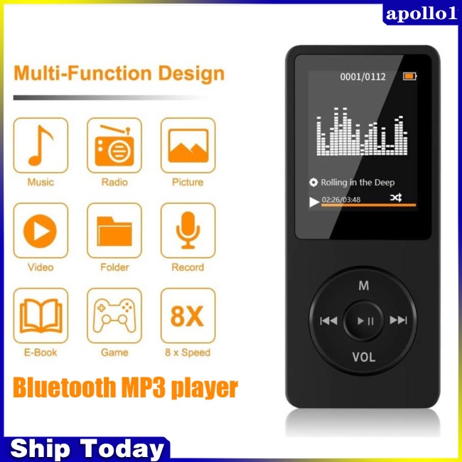 Máy Nghe Nhạc Mp3 Mp4 Fm Radio Bluetooth Siêu Mỏng Dạng Bút Ghi Âm Ngoài Trời Cho Học Sinh