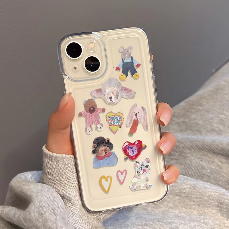 Ốp Điện Thoại TPU Silicon Mềm Trong Suốt Họa Tiết Hoạt Hình Cho IPhone 14 13 Pro Max 12 11 Pro XS Max XR X 8 7 6 6S Plus