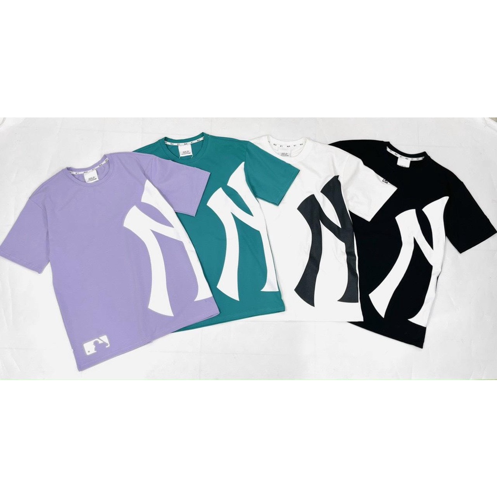 Áo Thun Unisex Chất Cotton 100% 4 Màu Logo To Rỗng Trắng/Tím/Đen/Xanh Dn.Storevnxk