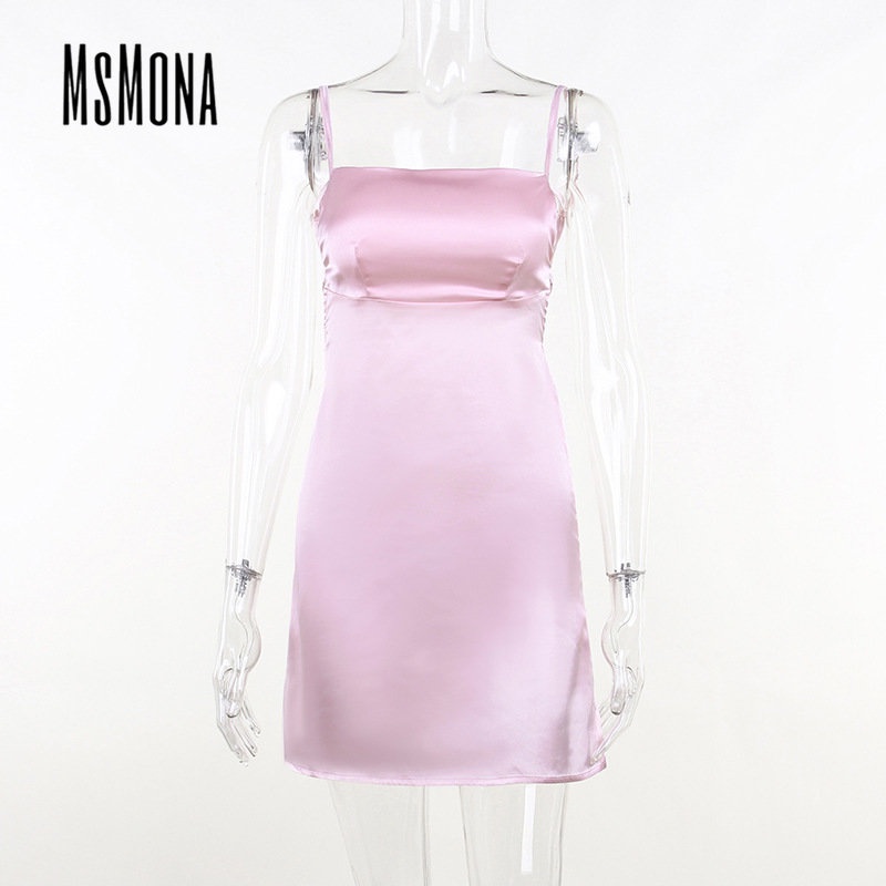 MsMona Đầm Hoa Lưng Cao Màu Trơn Thời Trang 2023 Gợi Cảm Cho Nữ