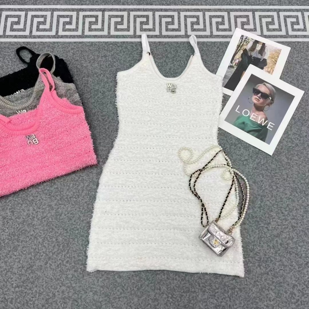 French vest skirt new base inner knitted jumpsuit skirt autumn and winter spice girls sling skirt slim sexy hip-covered