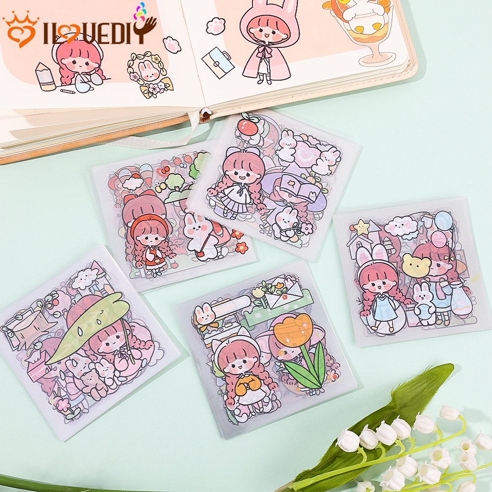 Bộ 20 Miếng Dán PET Tự Dính Họa Tiết Hoạt Hình Nhiều Màu Sắc Trang Trí Sổ Tay / Nhật Ký DIY