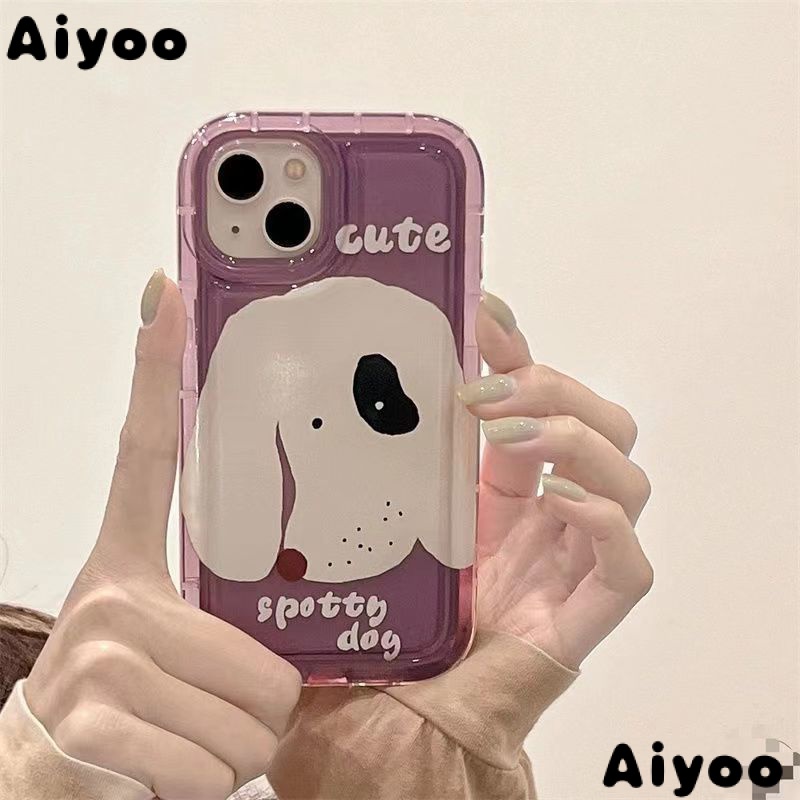 ✅Ốp Điện Thoại Túi Khí Mềm Hình Chú Cún Màu Tím Đậm Kiểu Mới UAU3 Cho iPhone14 13promax 11 12
