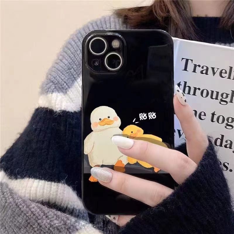 ✅Ốp Điện Thoại Mềm Chống Sốc Hình Vịt Dễ Thương Cho iPhone14Promax 14plus 13Pro 12 13Pro 12 FE8K