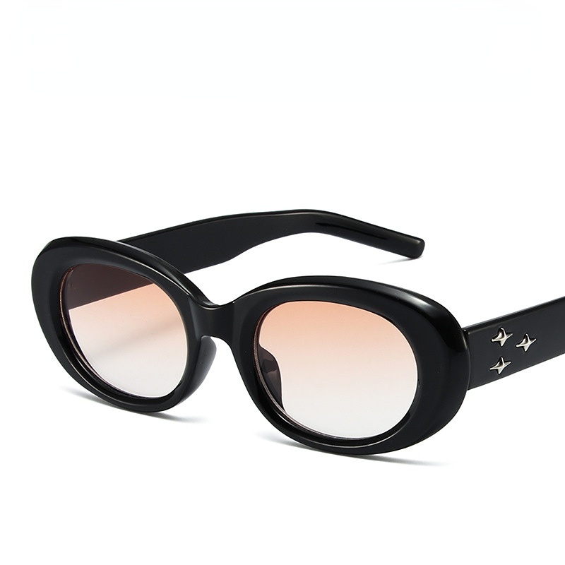 Kính Mát Gọng Oval Màu Đen Phong Cách Hàn Quốc Cổ Điển Dành Cho Cả Nam Và Nữ