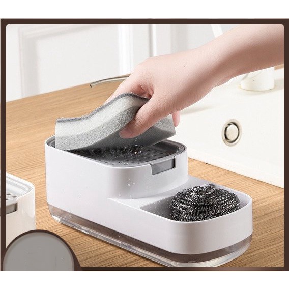 2 trong 1 nhà bếp dao kéo xà phòng xà phòng nâng cấp báo chí loại hướng dẫn sử dụng xà phòng hộp chất tẩy rửa lưu trữ hộp Sponge lưu trữ kệ