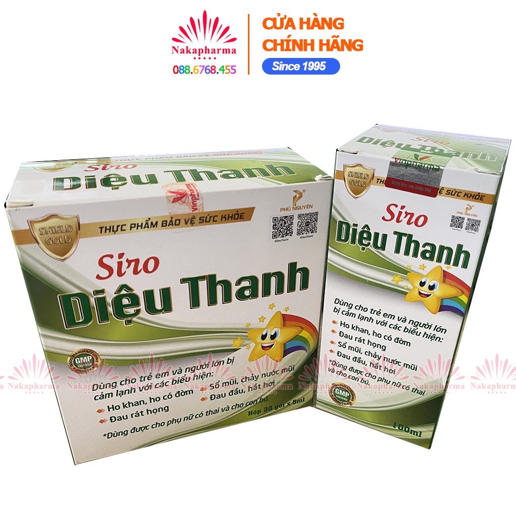 Siro ho Diệu Thanh – Giúp giảm ho, viêm đường hô hấp - Dùng được cho phụ nữ mang thai và cho con bú