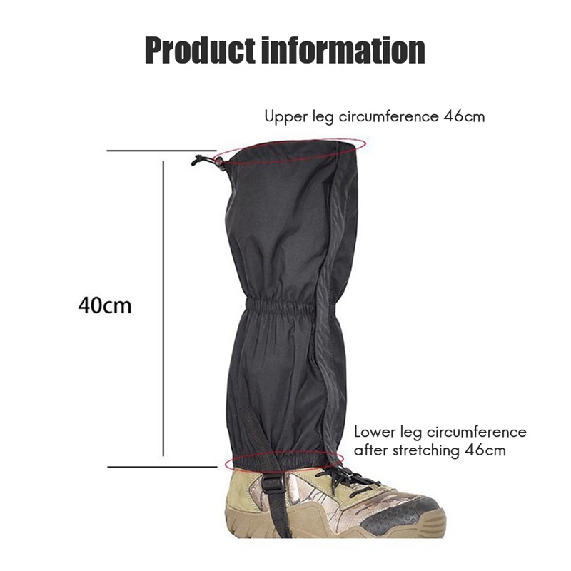 Bộ 2 Bọc Chân Leo Núi / Trượt Tuyết Màu Đen Chống Thấm Nước