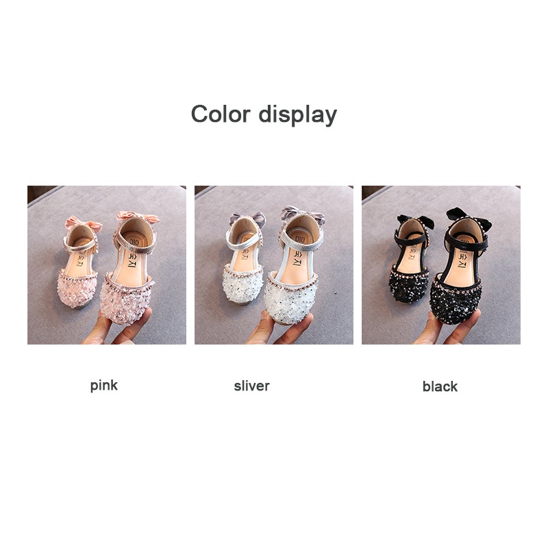 Bololo Giày Búp Bê Da Đế Mềm Đính Đá Xinh Xắn Phong Cách Hàn Quốc Cho Bé Gái