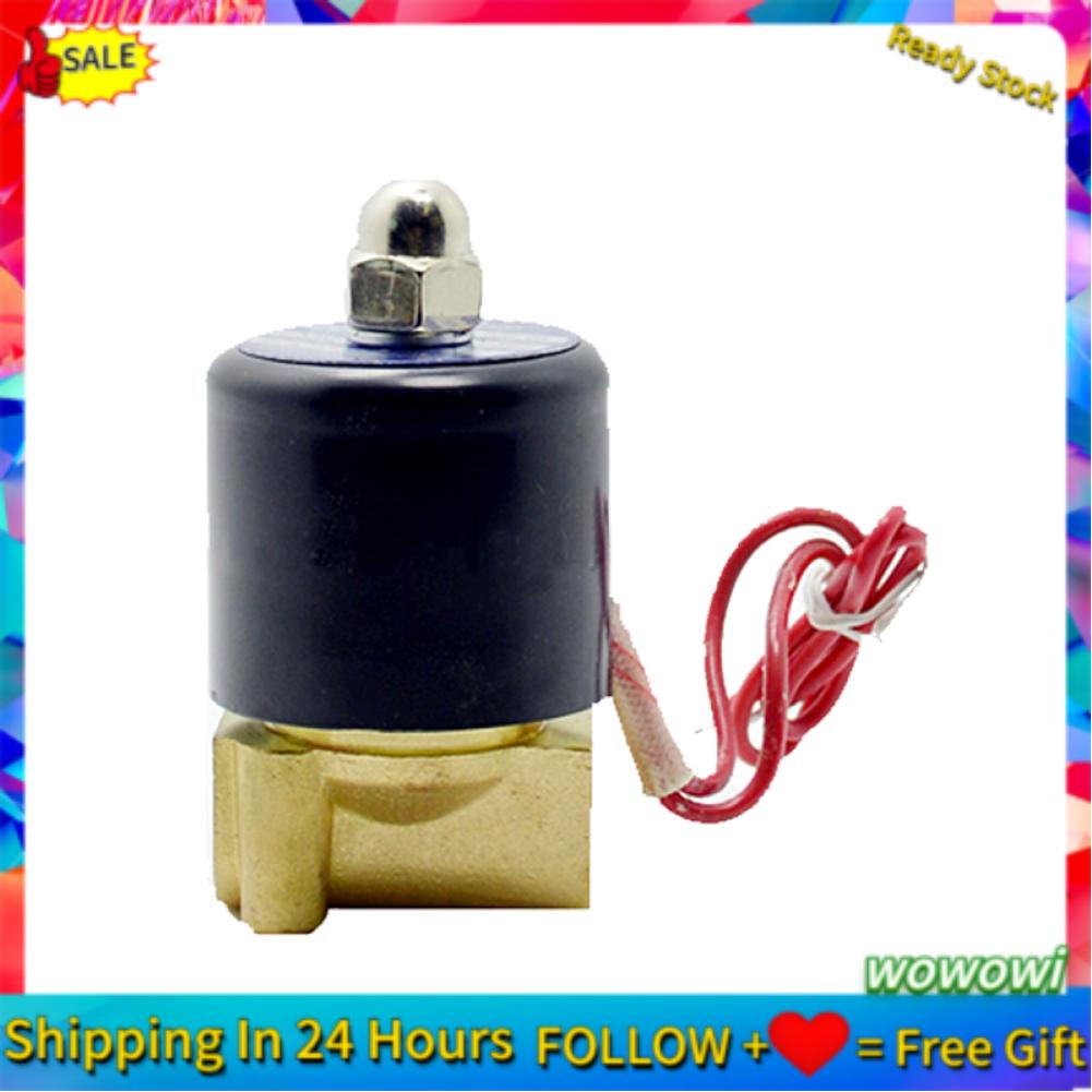 Wowowi G1/4in Brass Electric Solenoid Valve Normally Closed 0‑0.8MPA 220V for Air Water Oil Fluid