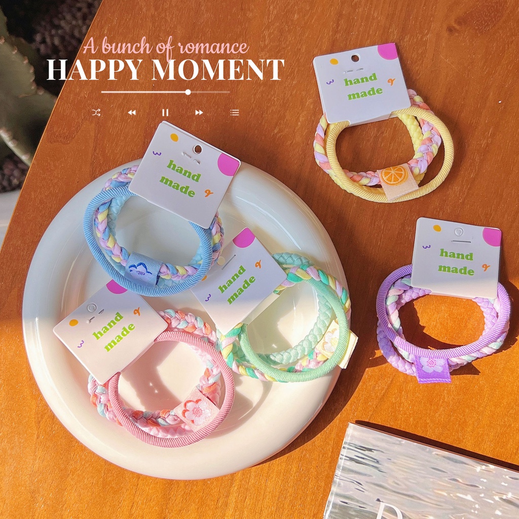 Bộ 3 Dây Cột Tóc Hình Hoa Màu Sắc Ngọt Ngào Thời Trang Cho Nữ