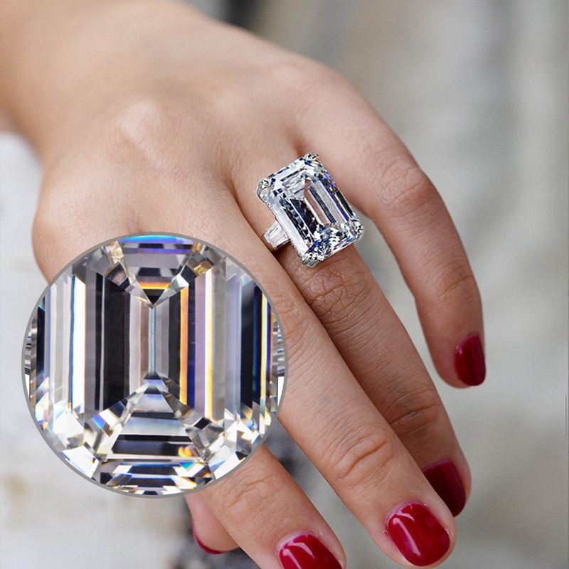 Nhẫn Đính Hôn Mặt Vuông Đính Đá Zircon Màu Hồng Thời Trang Dành Cho Cặp Đôi