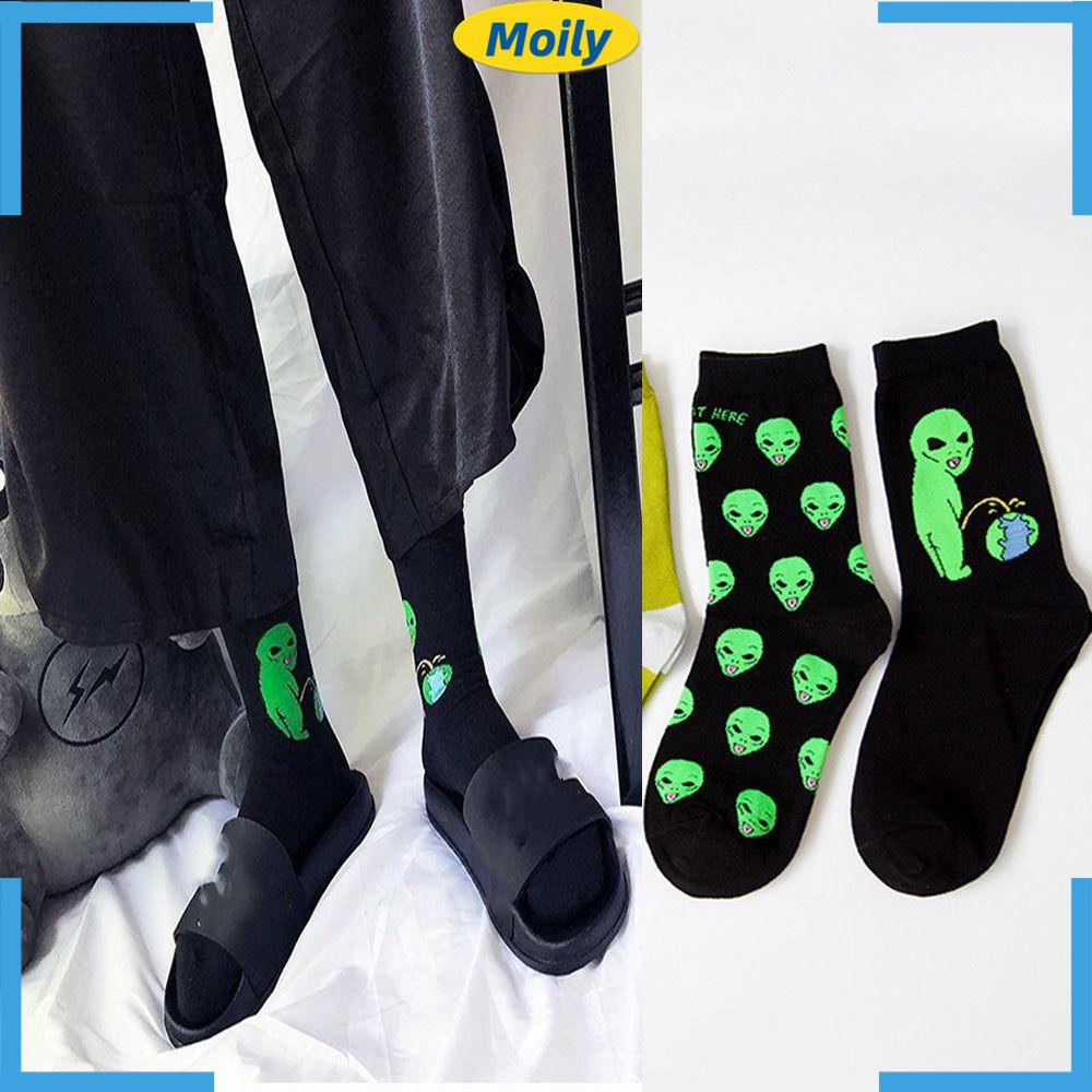 Đôi vớ cotton in họa tiết hoạt hình 3D vui nhộn thoáng khí cho nữ