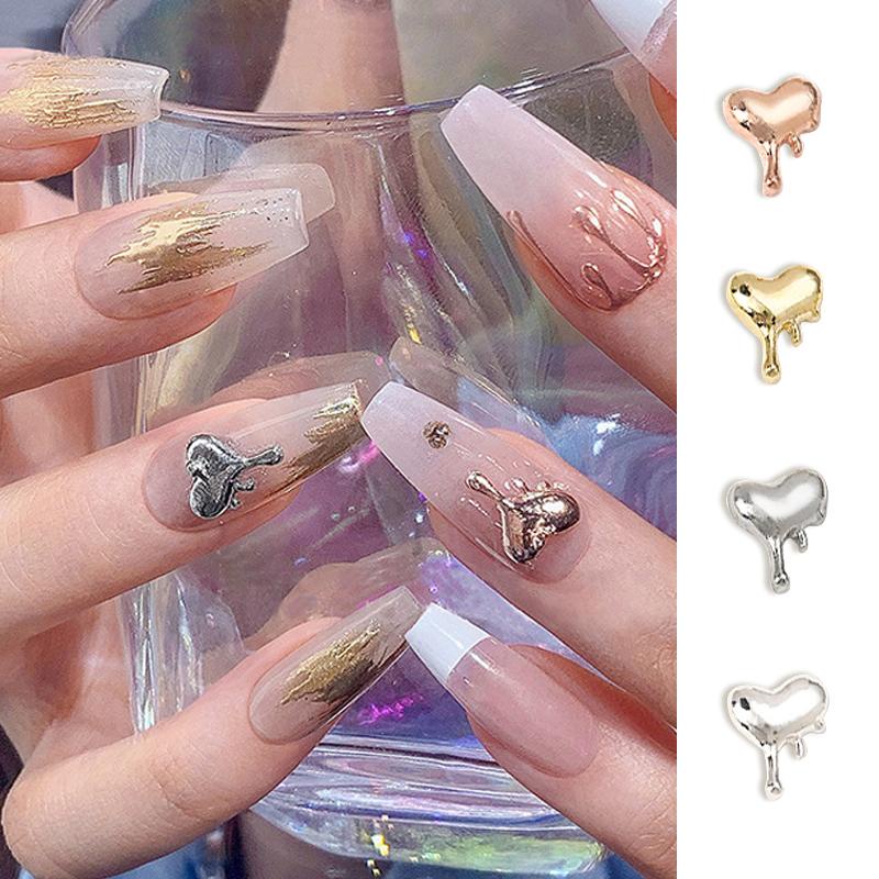 BORN PRETTY Set 10 Phụ Kiện Trang Trí Móng Tay 3D DIY Hình Trái Tim Xinh Xắn