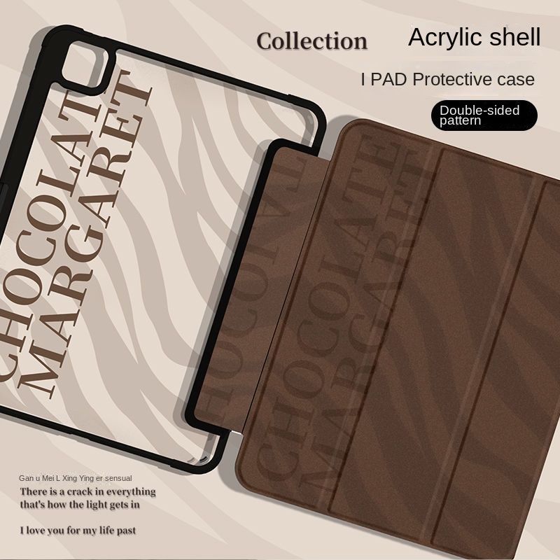 Ốp Máy Tính Bảng Acrylic Có Ngăn Đựng Bút Cho iPad Air 4 Gen10 Gen9 Gen8 Air4 5 10.9 Air1 / 2 9.7 Mini 4 5 Pro12.9 iPad Pro 2021 Air4 iPad Gen8