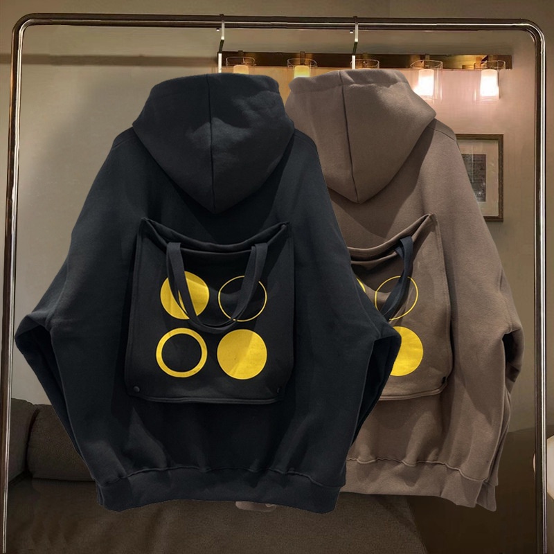 Áo Hoodie Dài Tay Form Rộng In Họa Tiết Dễ Thương Cho Nam