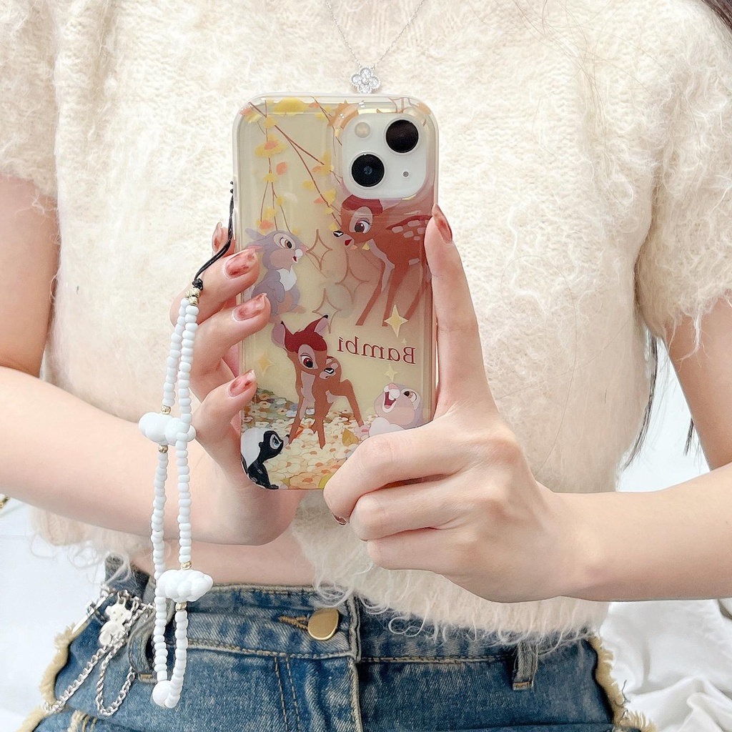 Ốp Điện Thoại TPU Dẻo Trong Suốt Họa Tiết Bambi Dễ Thương Chống Rơi Cho iPhone 14 13 12 11 Pro Max